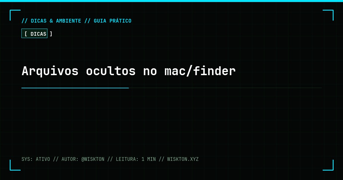 Arquivos ocultos no mac/finder