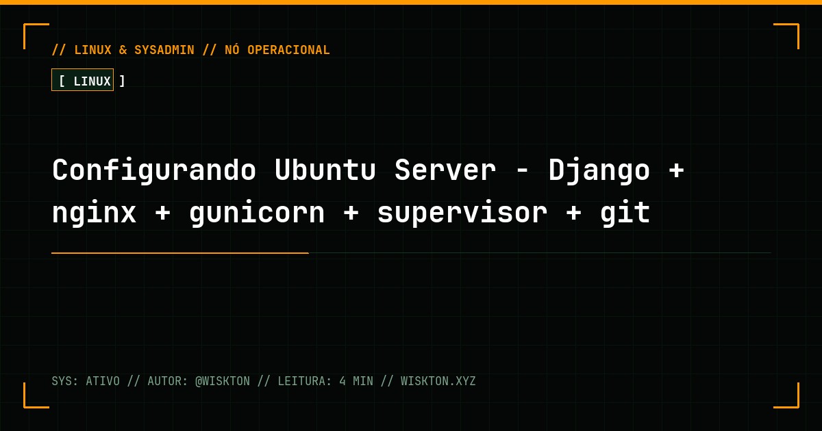 Configurando Ubuntu Server - Django + nginx + gunicorn + supervisor + git