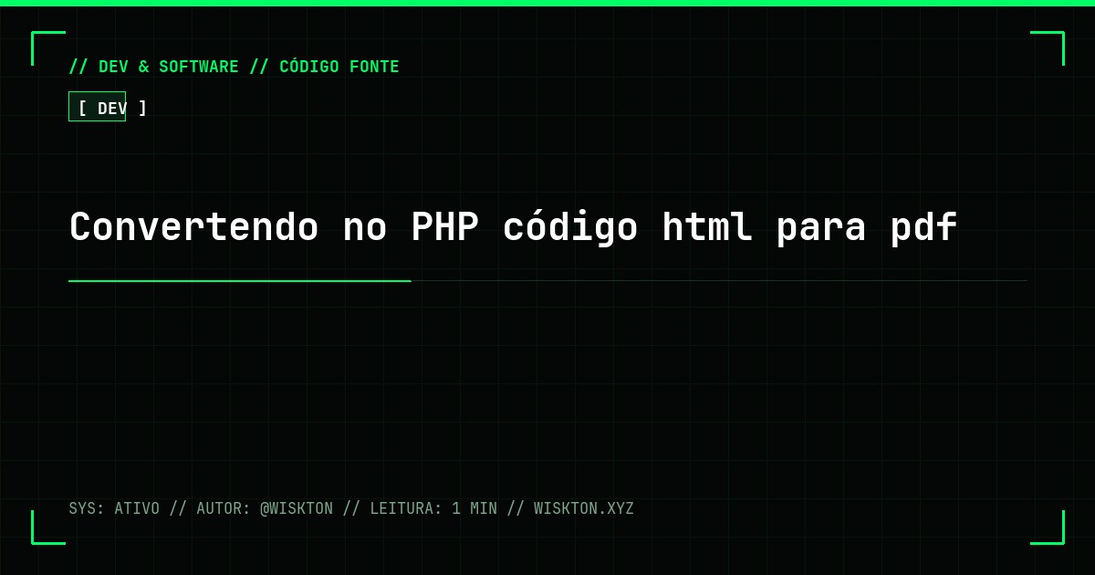 Convertendo no PHP código html para pdf