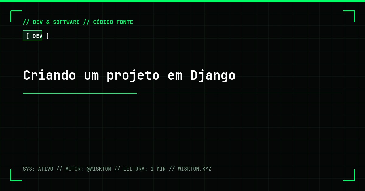 Criando um projeto em Django