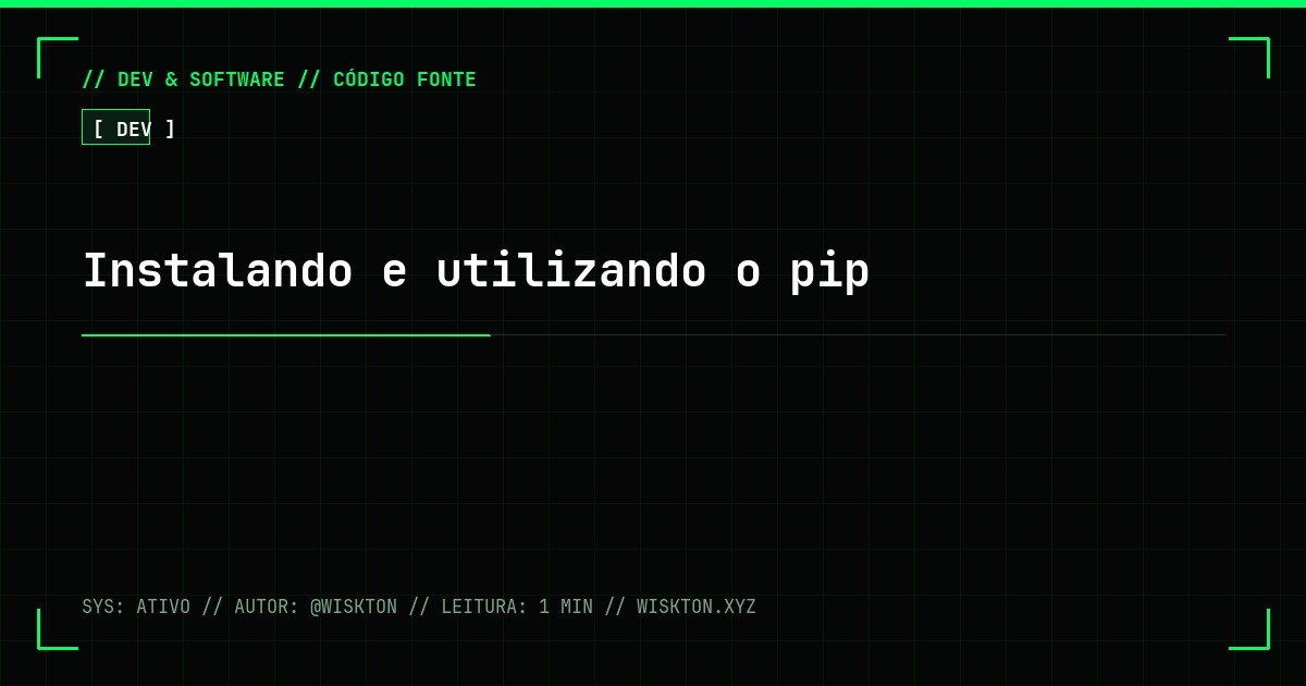 Instalando e utilizando o pip