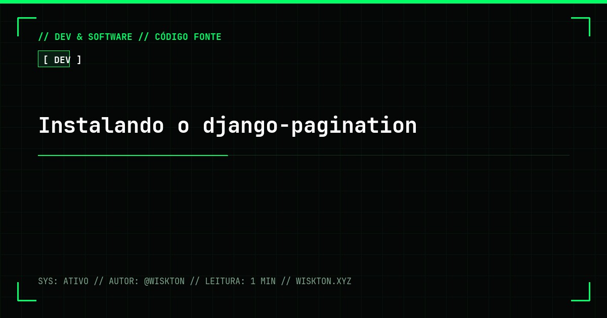 Instalando o django-pagination