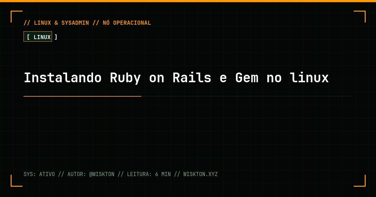 Instalando Ruby on Rails e Gem no linux