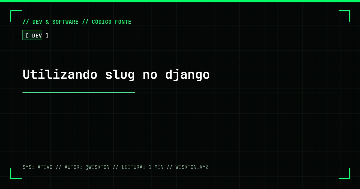 Utilizando slug no django